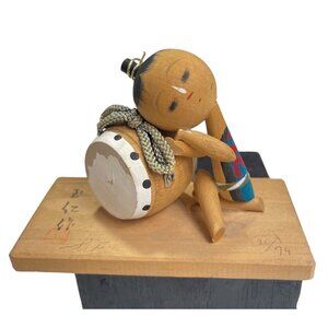 Vintage 1974 Sosaku Kokeshi Japan Hand painted wooden Kokeshi DolK44